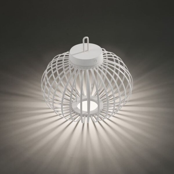 Lampe de table LED rechargeable Blanc Variateur Touch 33 cm IP44 2 W