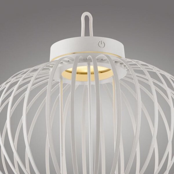Lampe de table LED rechargeable Blanc Variateur Touch 33 cm IP44 2 W