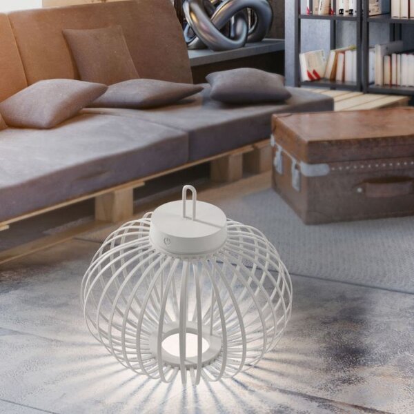 Lampe de table LED rechargeable Blanc Variateur Touch 33 cm IP44 2 W