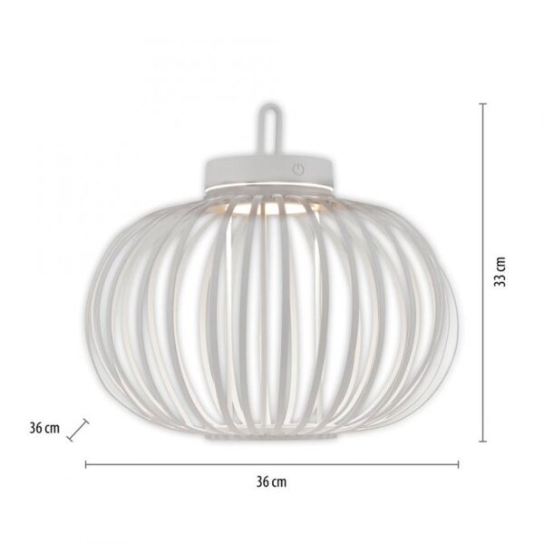 Lampe de table LED rechargeable Blanc Variateur Touch 33 cm IP44 2 W
