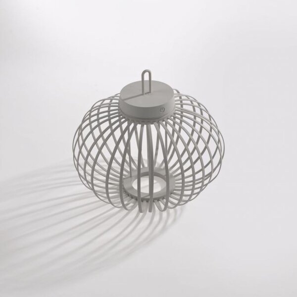 Lampe de table LED rechargeable IP44 noire à intensité variable Touch 33 cm