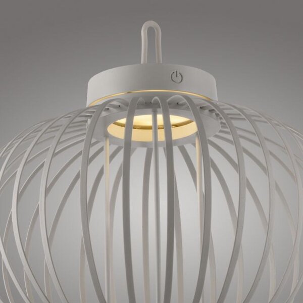 Lampe de table LED rechargeable IP44 noire à intensité variable Touch 33 cm