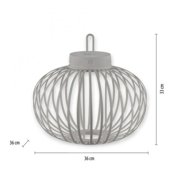 Lampe de table LED rechargeable IP44 noire à intensité variable Touch 33 cm