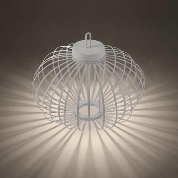 Lampe de table LED rechargeable IP44 blanche dimmable Touch 37 cm 2 W