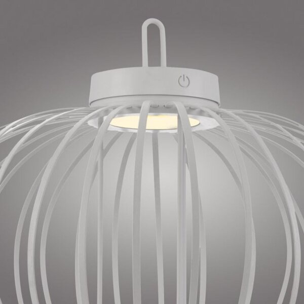 Lampe de table LED rechargeable IP44 blanche dimmable Touch 37 cm 2 W