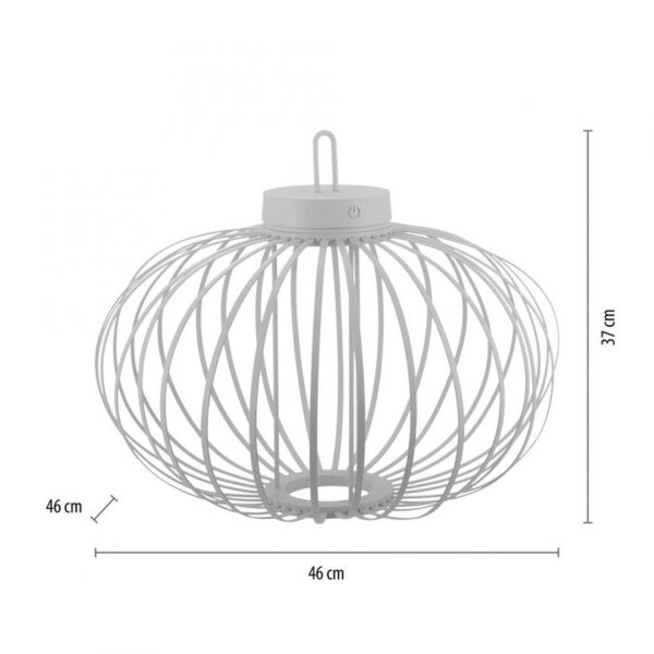 Lampe de table LED rechargeable IP44 blanche dimmable Touch 37 cm 2 W