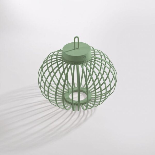 Lampe de table LED rechargeable IP44 Vert dimmable Touch 33 cm