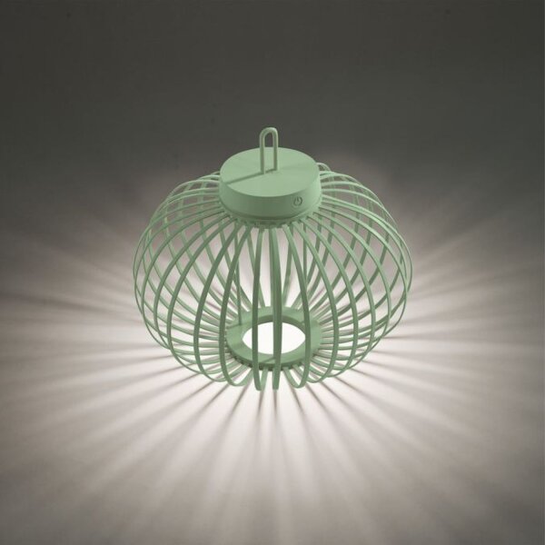 Lampe de table LED rechargeable IP44 Vert dimmable Touch 33 cm