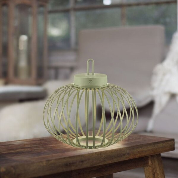 Lampe de table LED rechargeable IP44 Vert dimmable Touch 33 cm