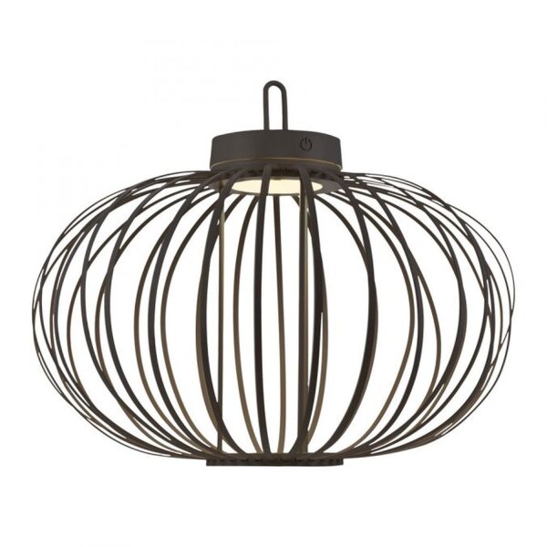 Lampe de table LED rechargeable IP44 noire dimmable Touch 37 cm