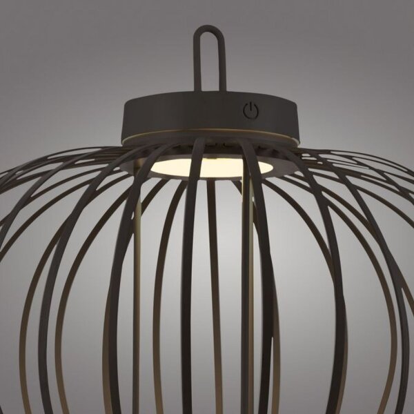 Lampe de table LED rechargeable IP44 noire dimmable Touch 37 cm
