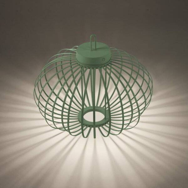Lampe de table LED rechargeable IP44 Vert dimmable Touch 2 W 37 cm