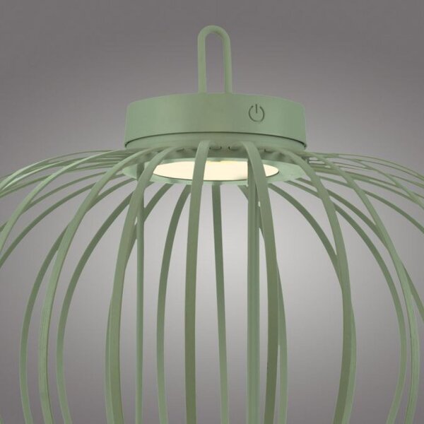 Lampe de table LED rechargeable IP44 Vert dimmable Touch 2 W 37 cm