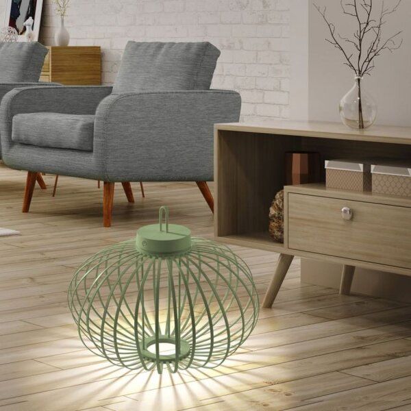 Lampe de table LED rechargeable IP44 Vert dimmable Touch 2 W 37 cm