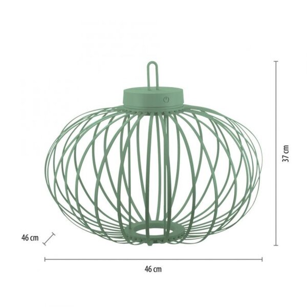 Lampe de table LED rechargeable IP44 Vert dimmable Touch 2 W 37 cm