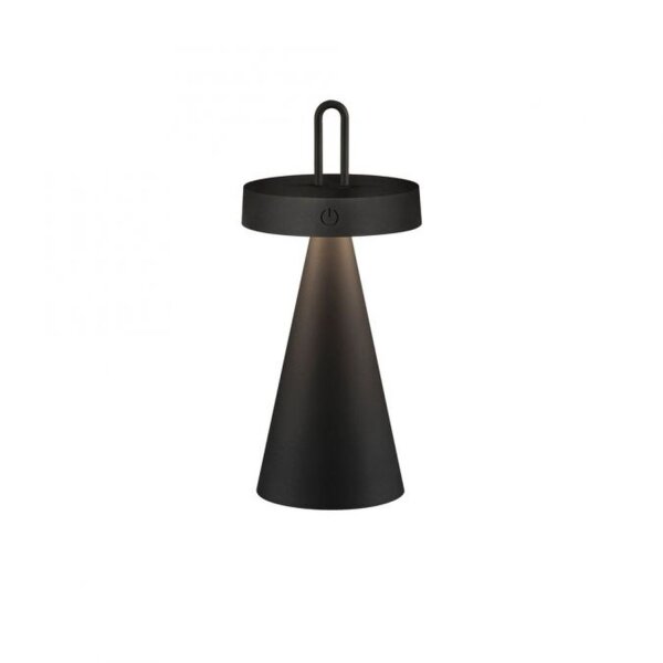 Lampe de table LED rechargeable Dimmer Touch IP44 28,9 cm noir