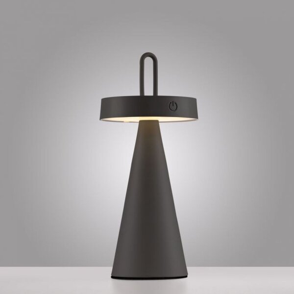 Lampe de table LED rechargeable Dimmer Touch IP44 28,9 cm noir