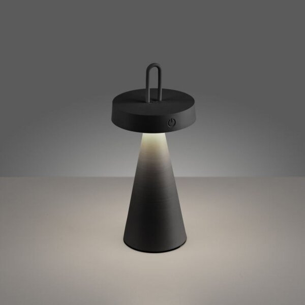 Lampe de table LED rechargeable Dimmer Touch IP44 28,9 cm noir