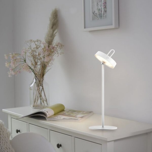 Lampe de table LED rechargeable Blanc Dimmer Touch IP44 47,2 cm