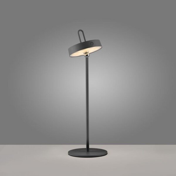 Lampe de table LED rechargeable Noir Dimmer Touch IP44 47,2 cm
