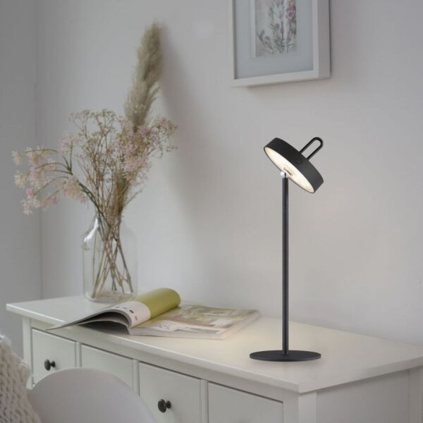 Lampe de table LED rechargeable Noir Dimmer Touch IP44 47,2 cm