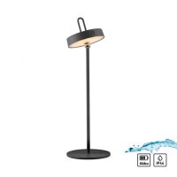 Lampe de table LED rechargeable Noir Dimmer Touch IP44...