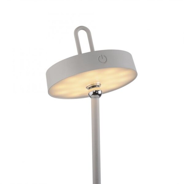 Lampe de table LED rechargeable Greige Dimmer Touch IP44 47,2 cm