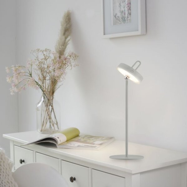 Lampe de table LED rechargeable Greige Dimmer Touch IP44 47,2 cm
