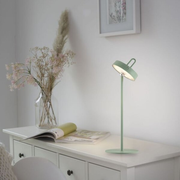 Lampe de table LED rechargeable Vert Dimmer Touch IP44 47,2 cm