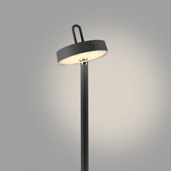 Lampadaire LED rechargeable Noir Dimmer Touch IP44 125,2 cm