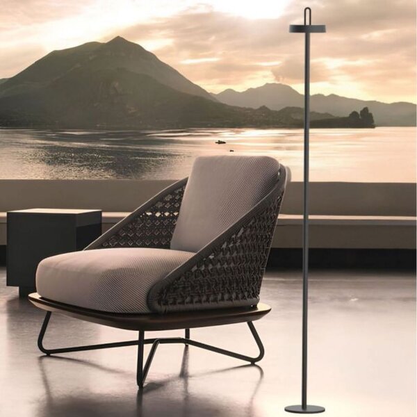 Lampadaire LED rechargeable Noir Dimmer Touch IP44 125,2 cm