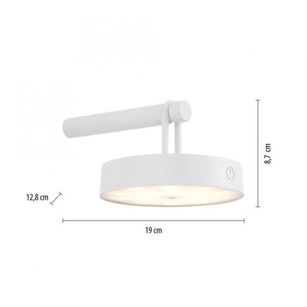 Applique LED Variateur Interrupteur tactile IP44 130 lm Blanc