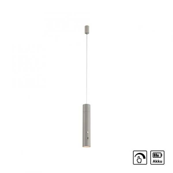 Lampe à suspendre LED rechargeable Greige Métal Touch Variation 3000 K