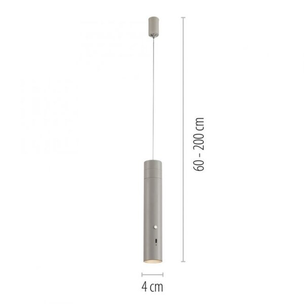 Lampe à suspendre LED rechargeable Greige Métal Touch Variation 3000 K