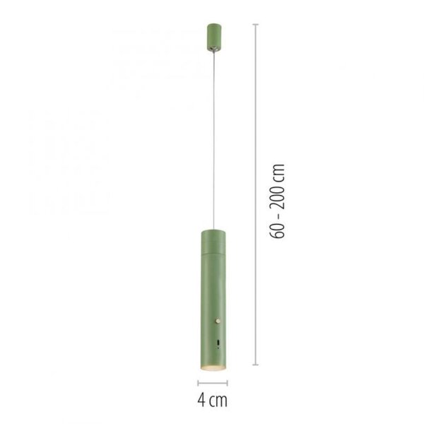 LED Akku Suspension Vert Métal Touch Variation 3000 K
