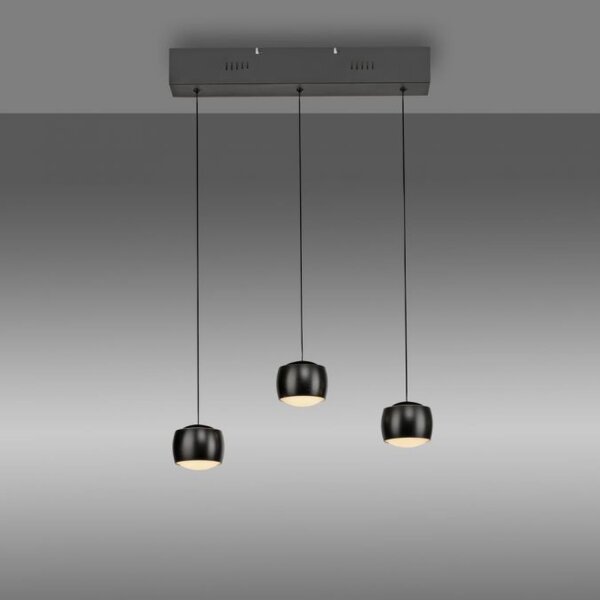 Suspension LED métal blanc chaud 60 cm 800 lm noir