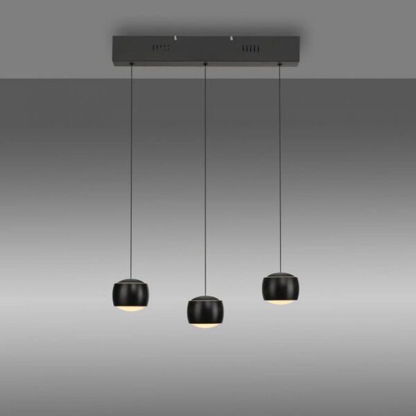 Suspension LED métal blanc chaud 60 cm 800 lm noir