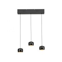 Suspension LED métal blanc chaud 60 cm 800 lm noir