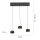 Suspension LED métal blanc chaud 60 cm 800 lm noir