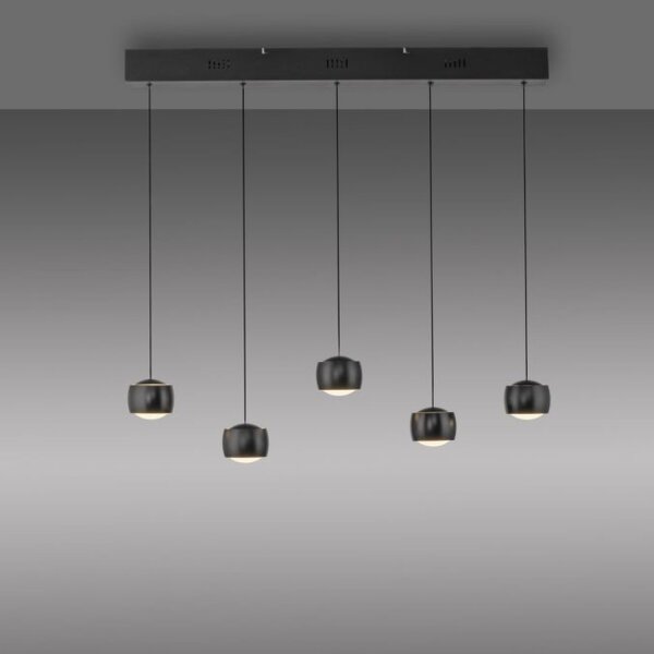Suspension LED noir métal blanc chaud 3000 K 110 cm