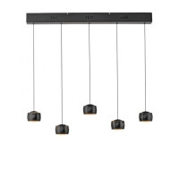 Suspension LED noir métal blanc chaud 3000 K 110 cm