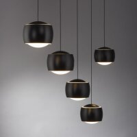Suspension LED noir métal blanc chaud 3000 K 110 cm