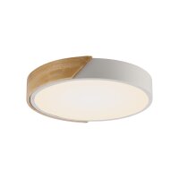 Lampe de plafonnier ronde LED bois Ø32 cm blanc...