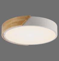 Lampe de plafonnier ronde LED bois Ø32 cm blanc...