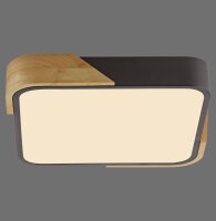 Plafonnier LED Bois L:32 cm Noir Naturel 3000 K