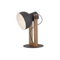 Lampe de table flexible bois métal E27 45 cm...