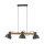 Suspension bois métal E27 96 cm 3-flamme flexible