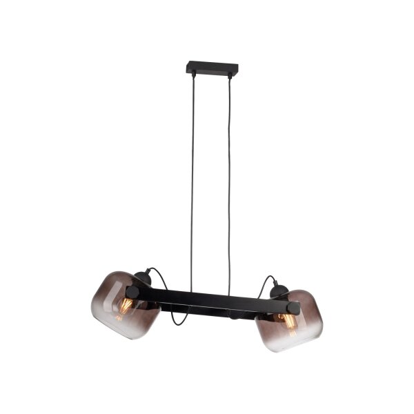 Lampe à suspendre verre métal E27 68 cm 2 flammes orientable