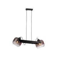 Lampe à suspendre verre métal E27 68 cm 2...