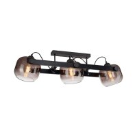 Spot de plafond verre métal E27 90 cm 3-flamme...